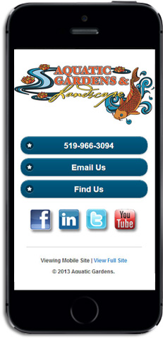Example of a mobile optimized website